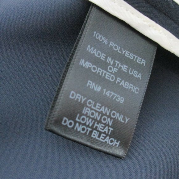 M.MARTIN Pleated Jacket Navy Fabric Blazer Size Women's L - Picture 6 of 8